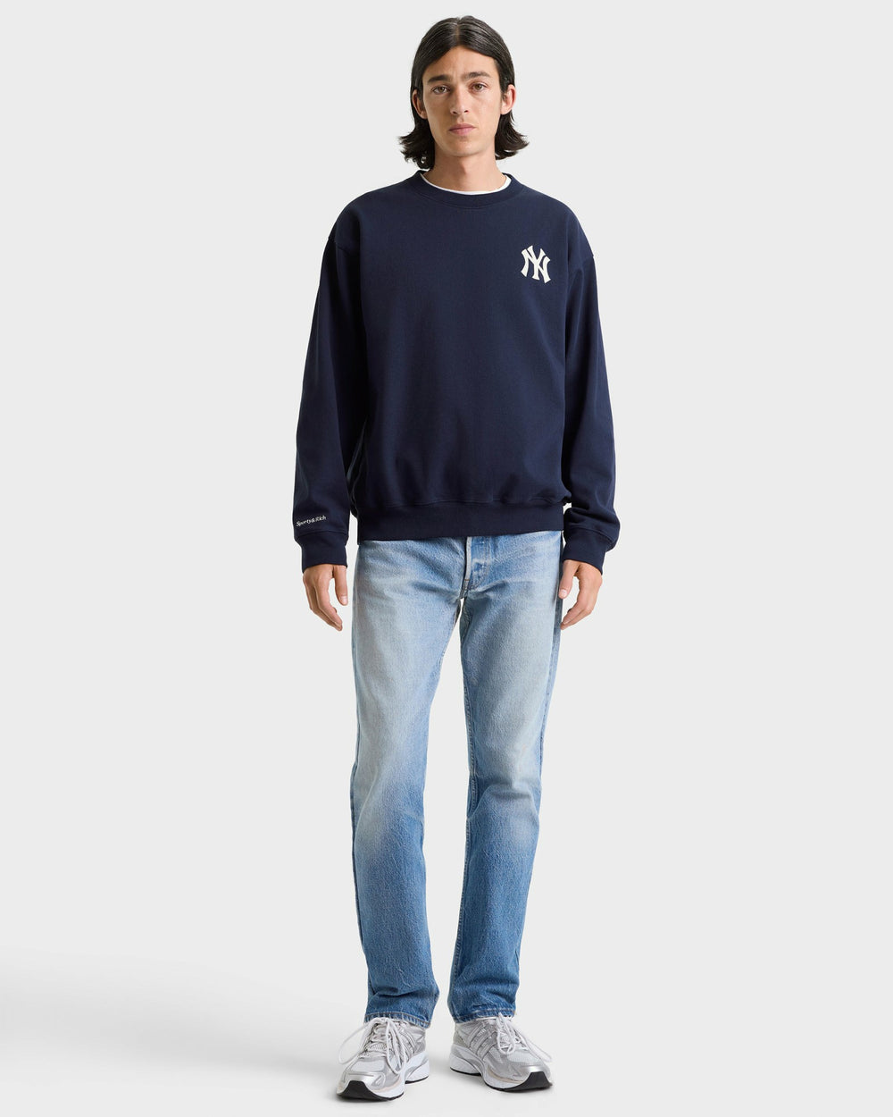 Heritage Yankees Serif Crewneck - Navy/White Sporty & Rich US