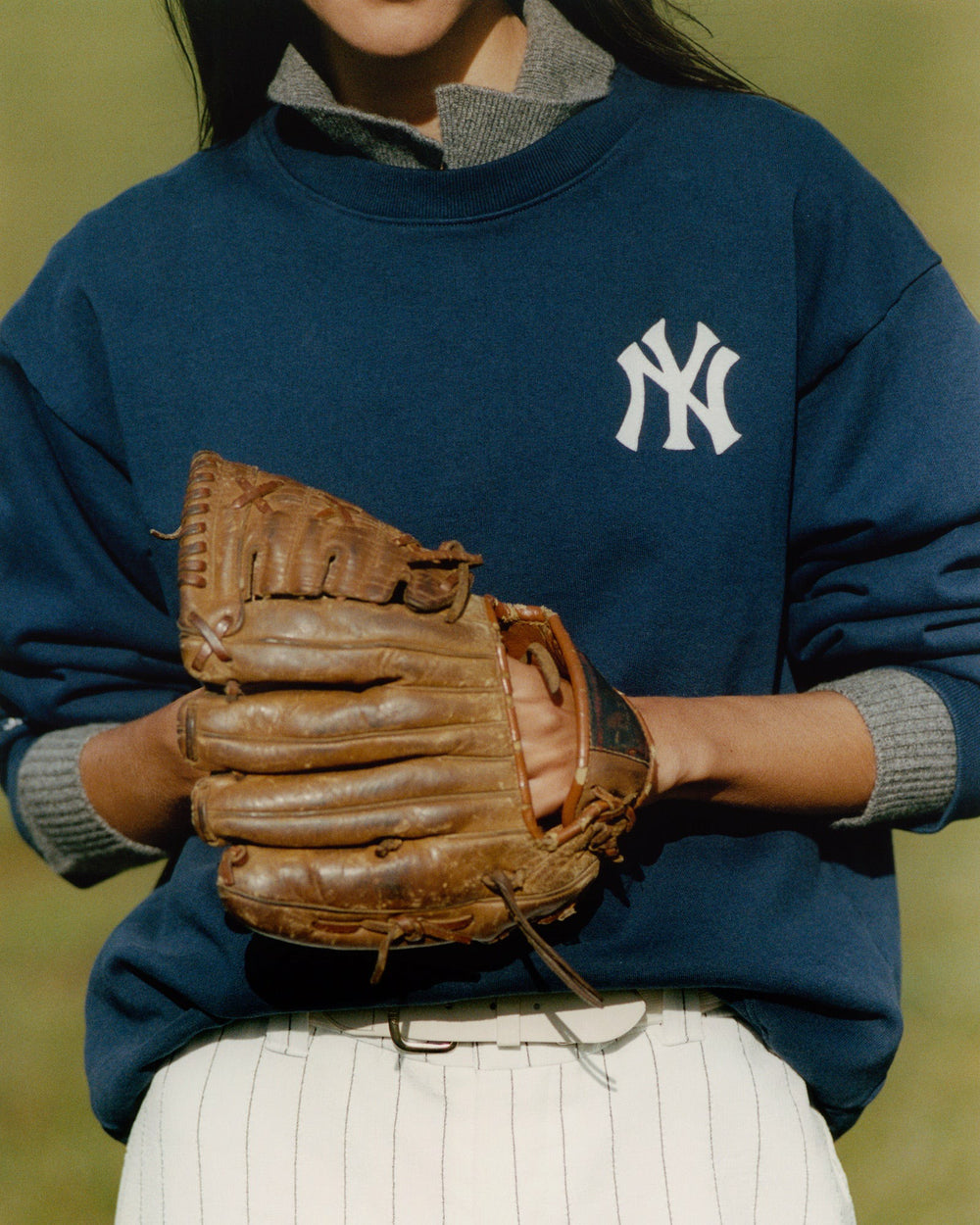 Heritage Yankees Serif Crewneck - Navy/White Sporty & Rich US
