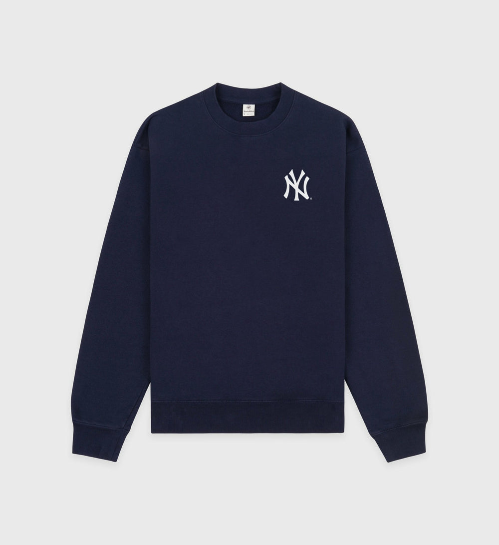 Yankees Serif Crewneck - Navy/White Sporty & Rich Sale