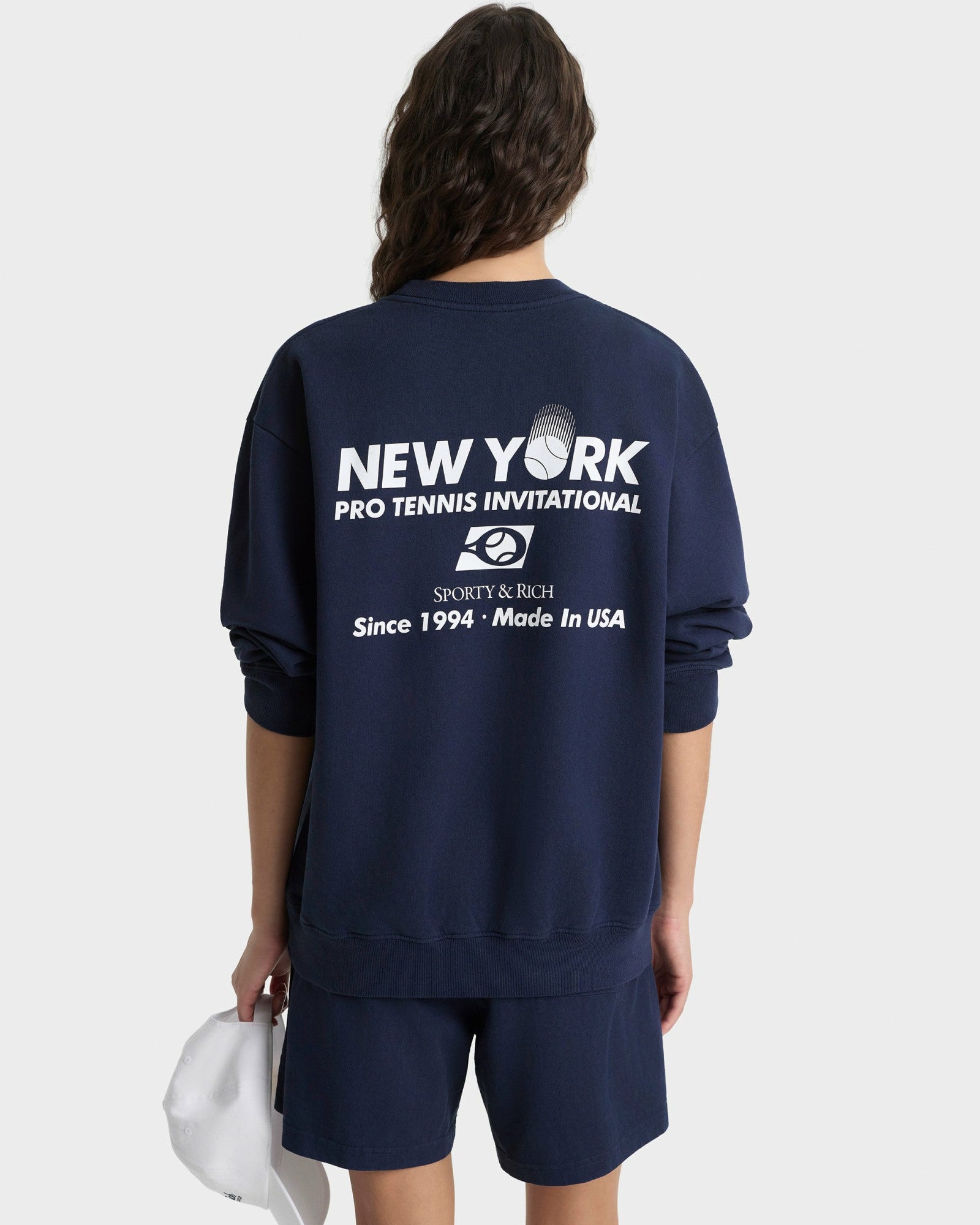 Pro Crewneck - Navy/White Sporty & Rich Discount