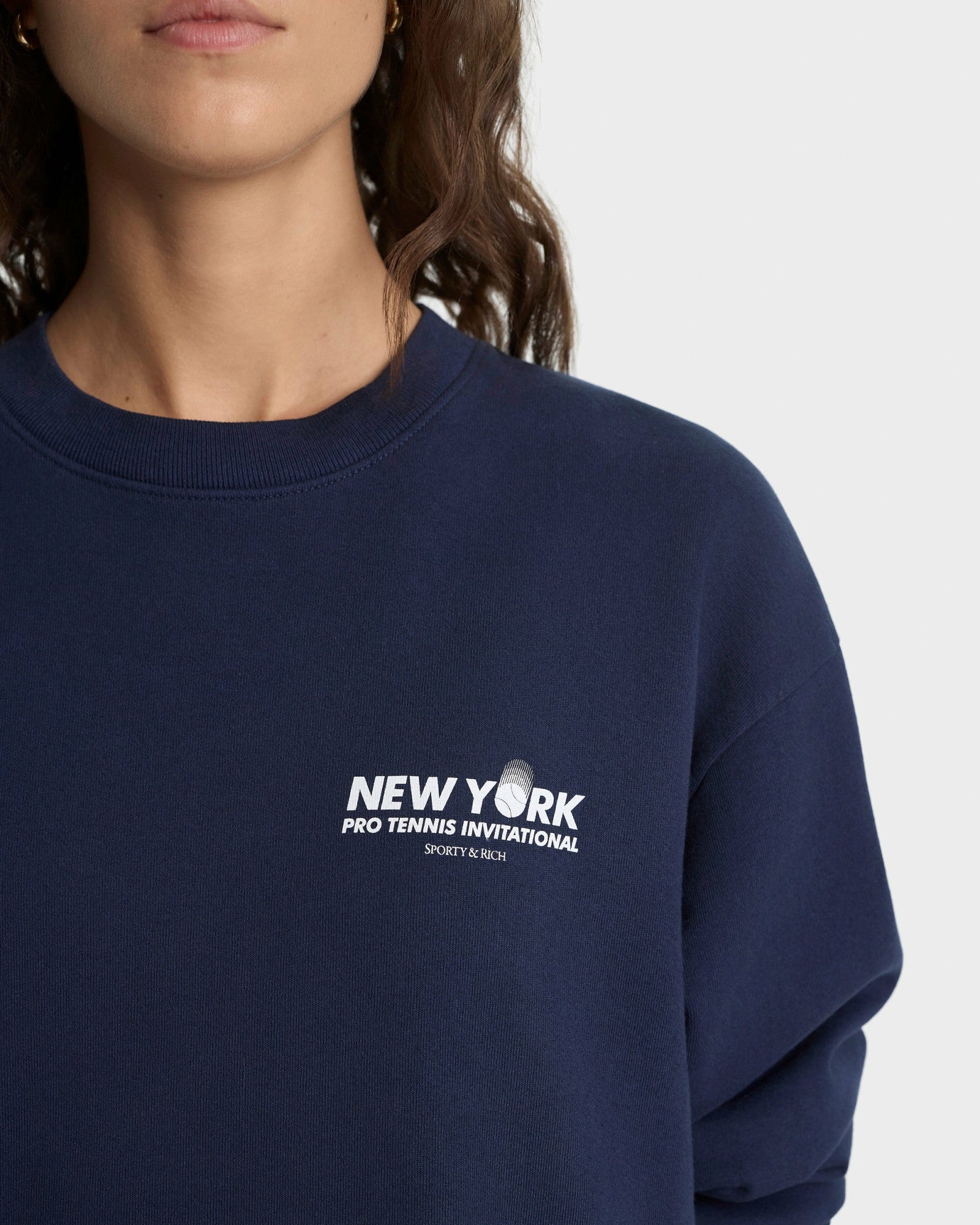 Pro Crewneck - Navy/White Sporty & Rich Discount