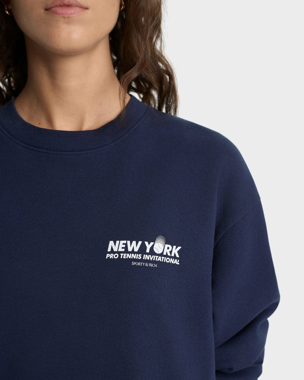 Pro Crewneck - Navy/White Sporty & Rich Discount