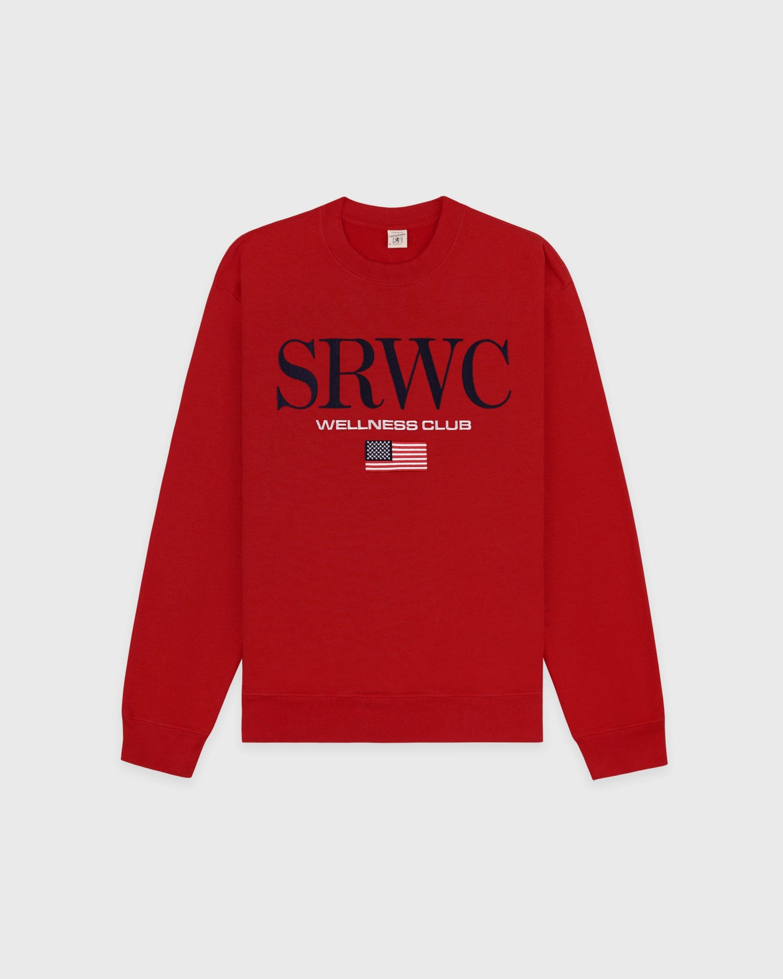 Nautical Embroidered Crewneck - Ruby/Navy Sporty & Rich Outlet
