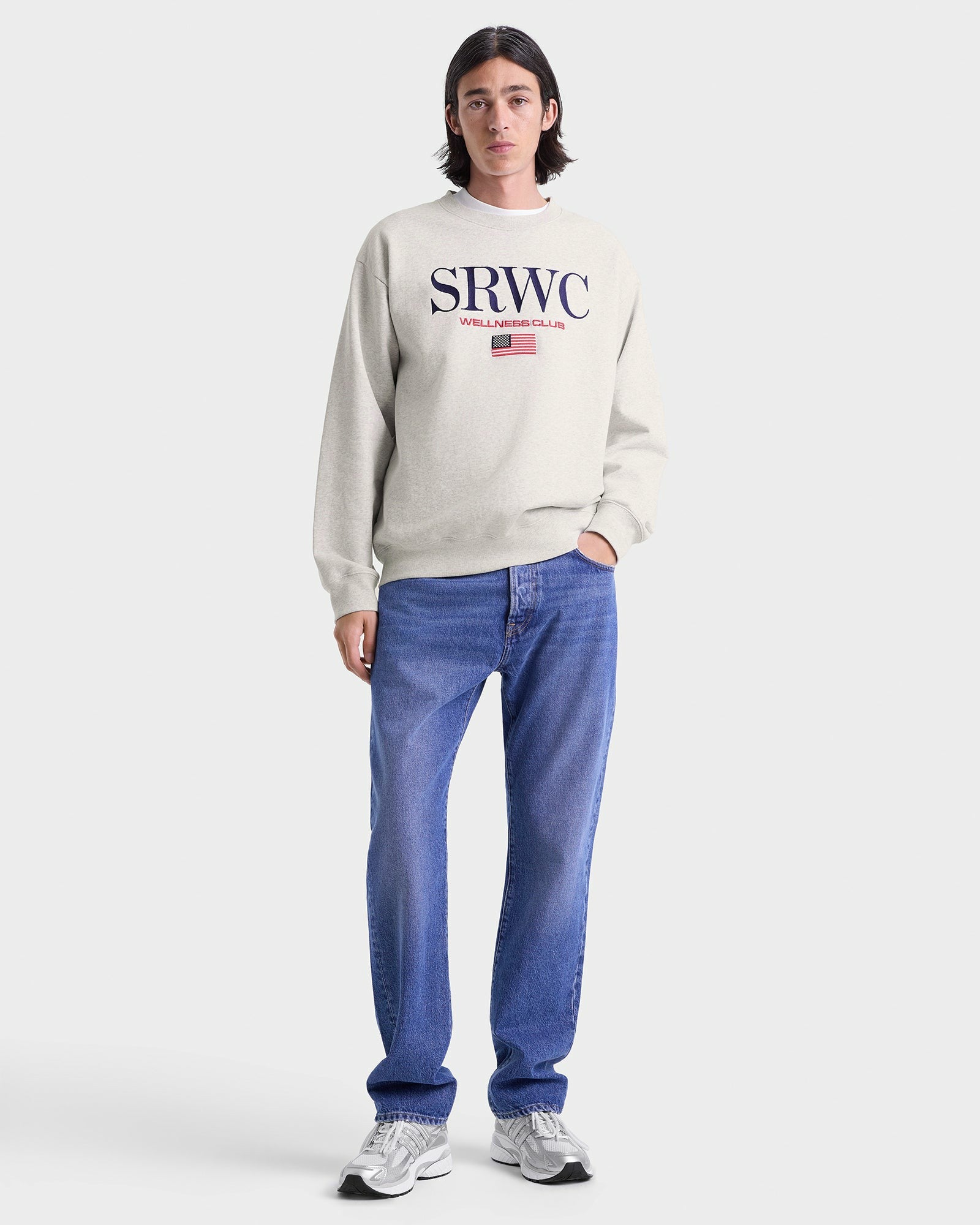 Nautical Embroidered Crewneck - Heather Gray Sporty & Rich Online