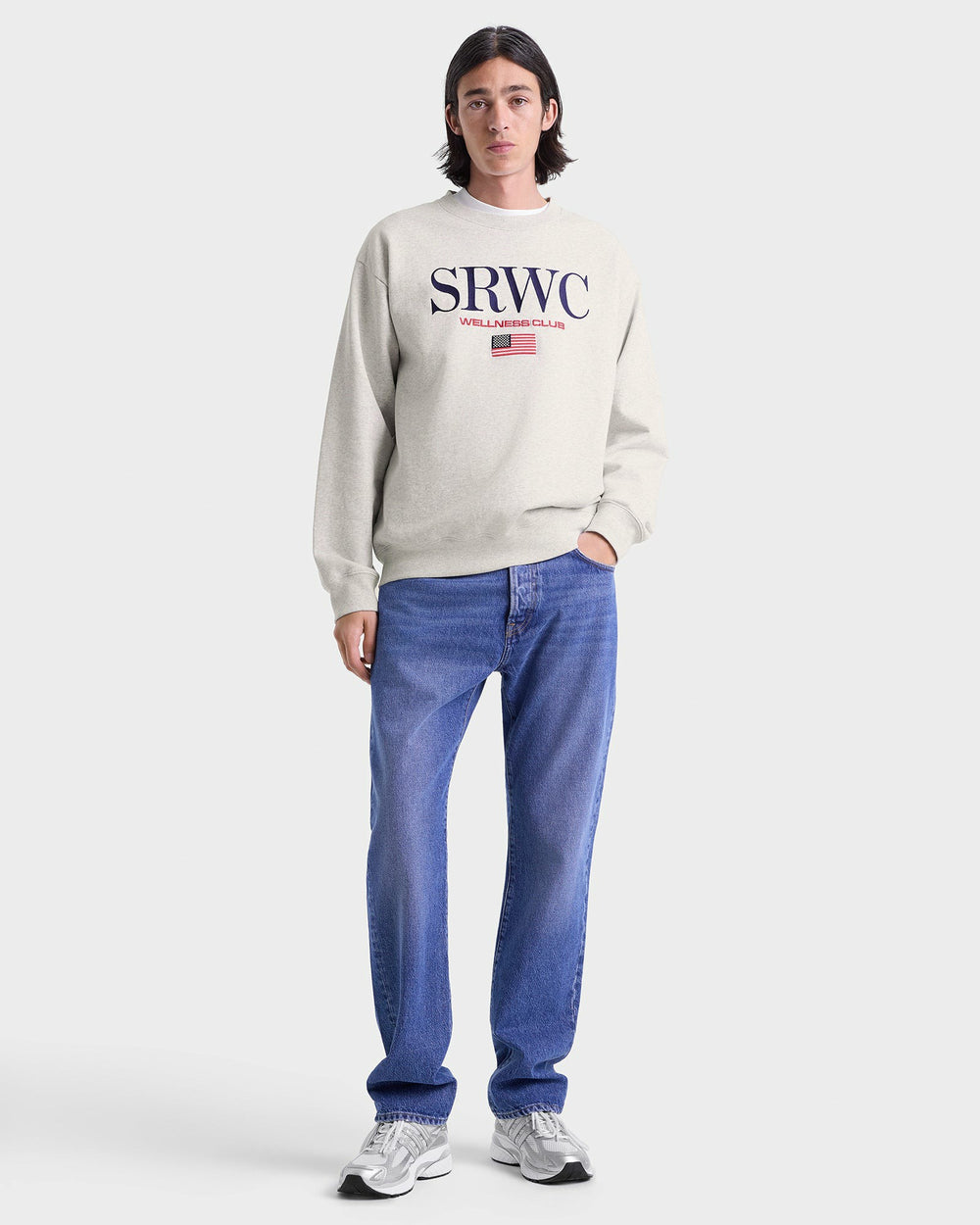 Nautical Embroidered Crewneck - Heather Gray Sporty & Rich Online