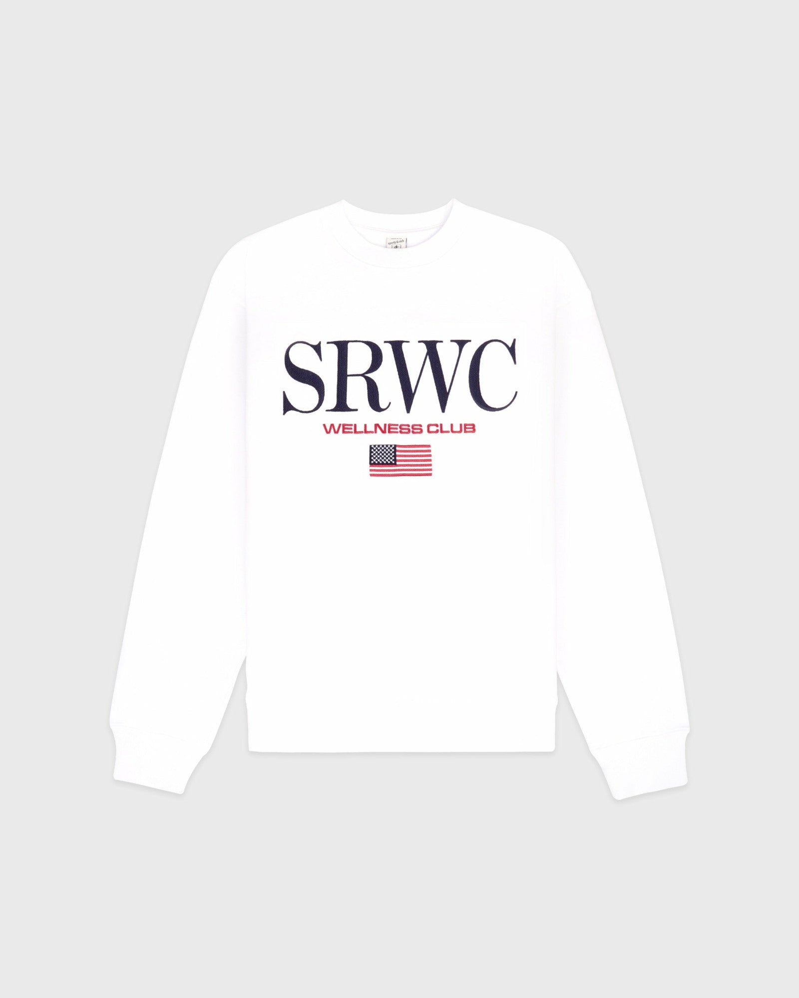 Nautical Embroidered Crewneck - White/Navy/Ruby Sporty & Rich Discount