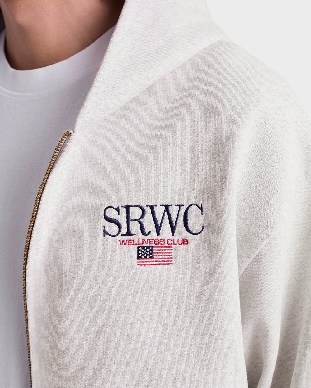 Nautical Embroidered Zip Hoodie - Heather Gray/Navy Sporty & Rich Outlet