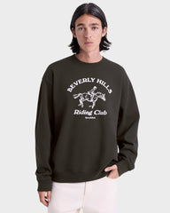BH Riding Club Crewneck - Faded Black/White Sporty & Rich Sale