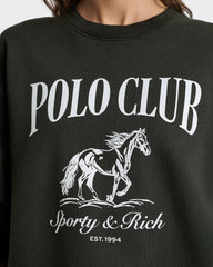 Stallion Crewneck - Faded Black/White Sporty & Rich Online