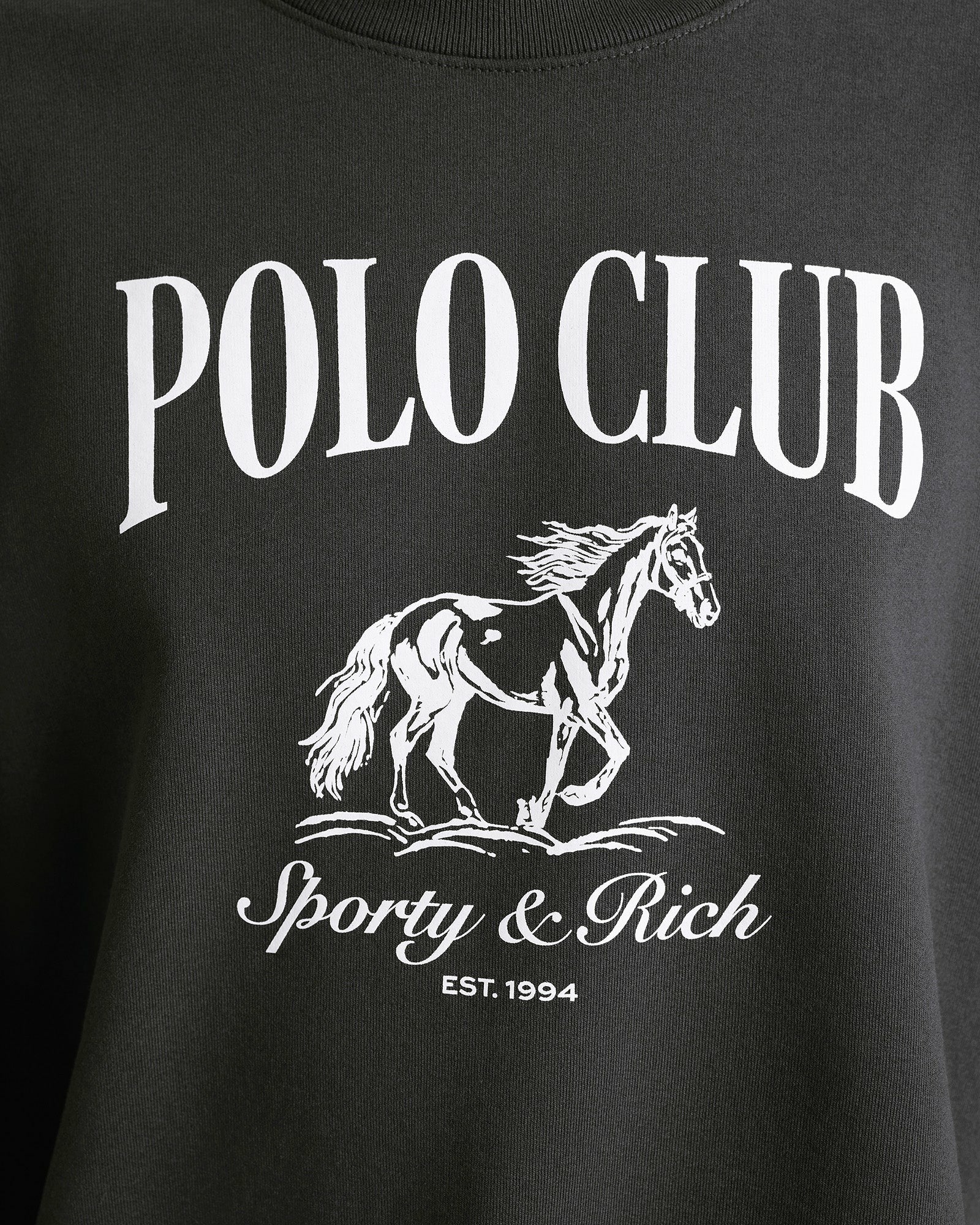 Stallion Crewneck - Faded Black/White Sporty & Rich Online