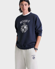 BH Crest Crewneck - Navy/White Sporty & Rich Discount