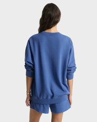 BH Riding Club Crewneck - Pier Blue/Ecru Sporty & Rich Outlet