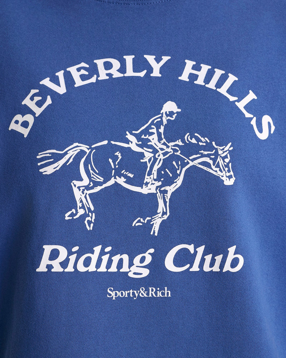 BH Riding Club Crewneck - Pier Blue/Ecru Sporty & Rich Outlet