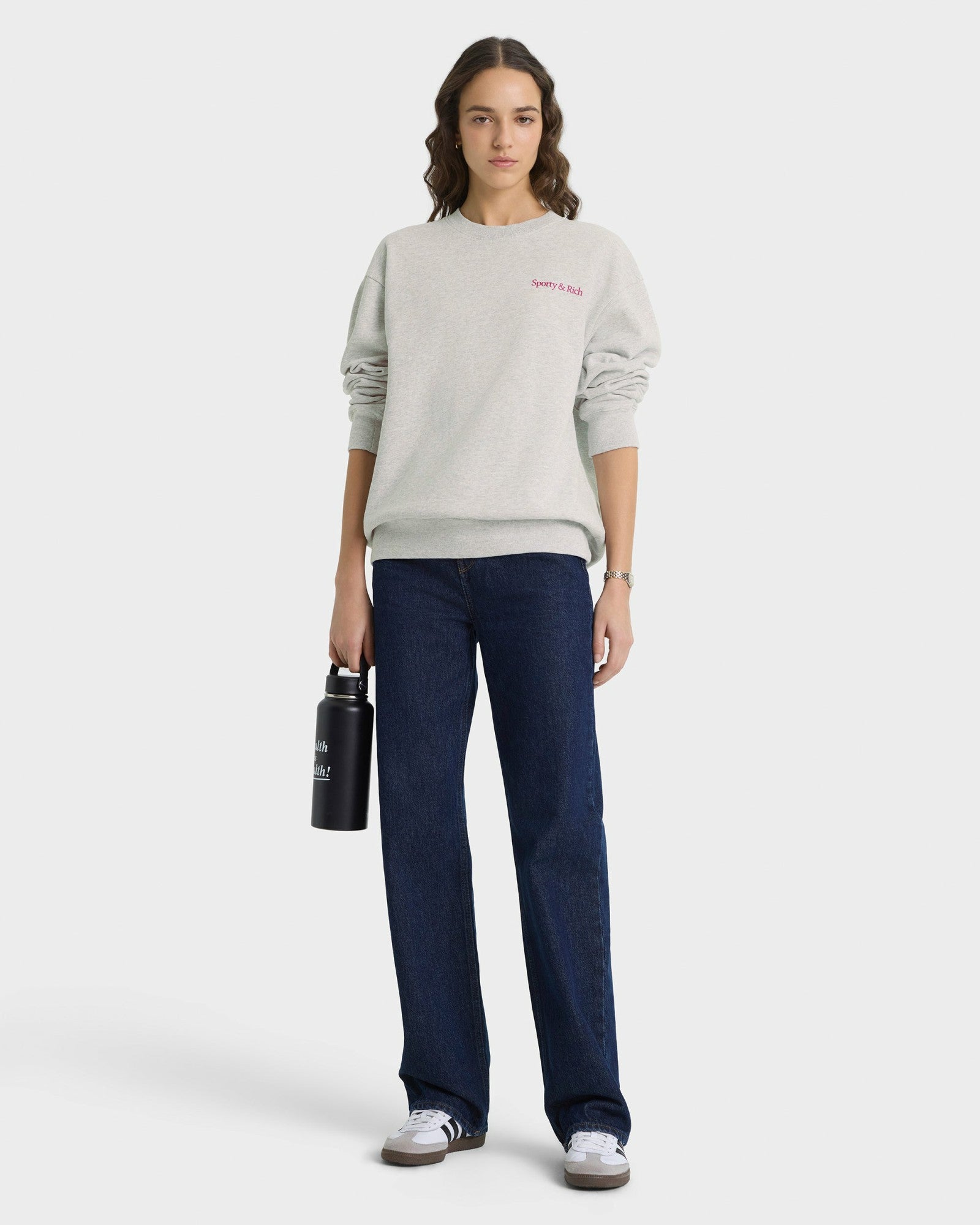 NY Motion Crewneck - Heather Gray/Berry/Azure Sporty & Rich US