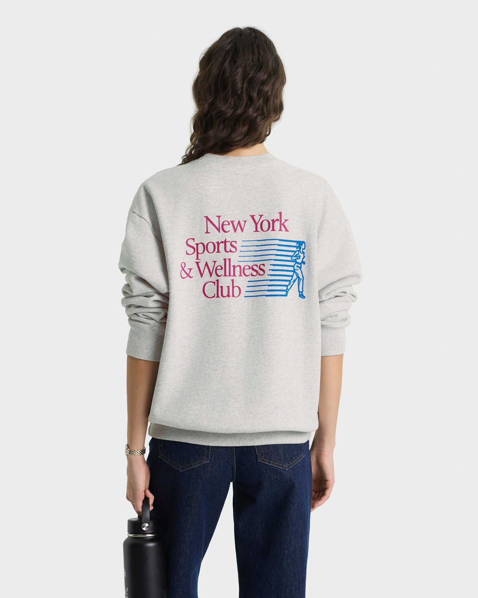 NY Motion Crewneck - Heather Gray/Berry/Azure Sporty & Rich US