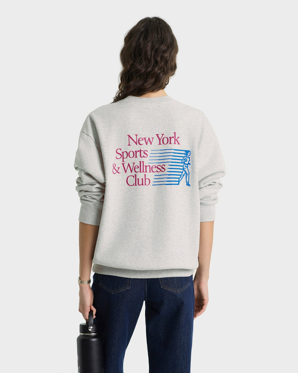 NY Motion Crewneck - Heather Gray/Berry/Azure Sporty & Rich US