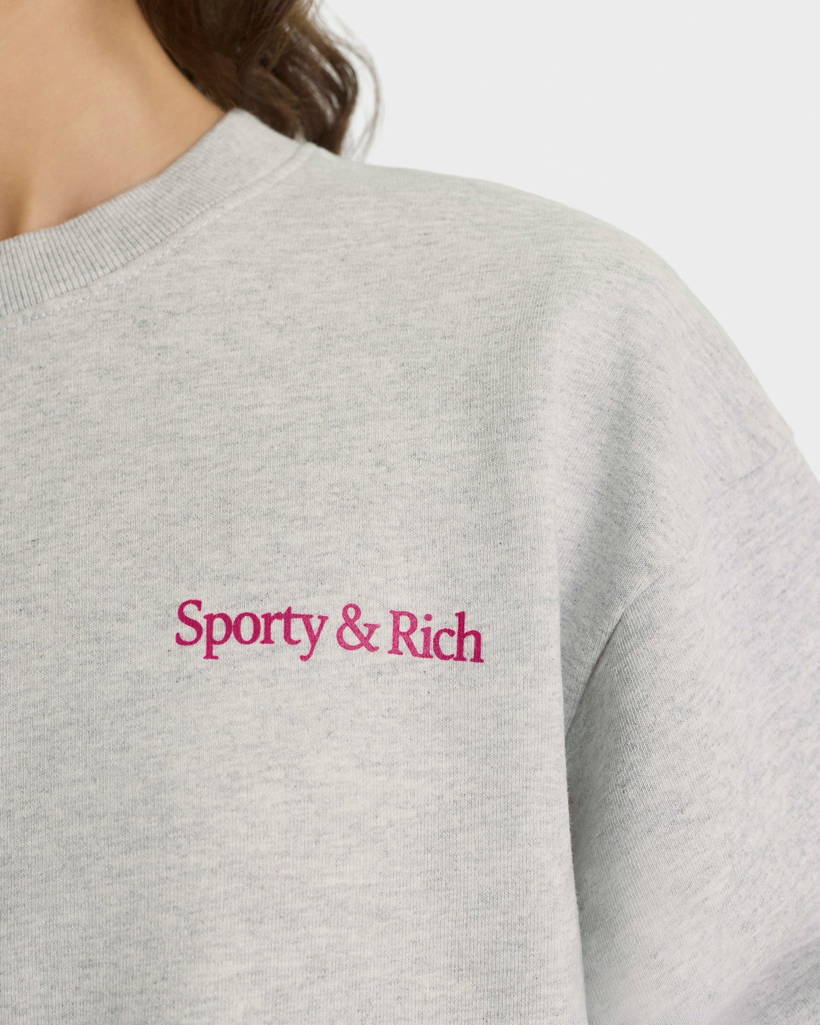 NY Motion Crewneck - Heather Gray/Berry/Azure Sporty & Rich US