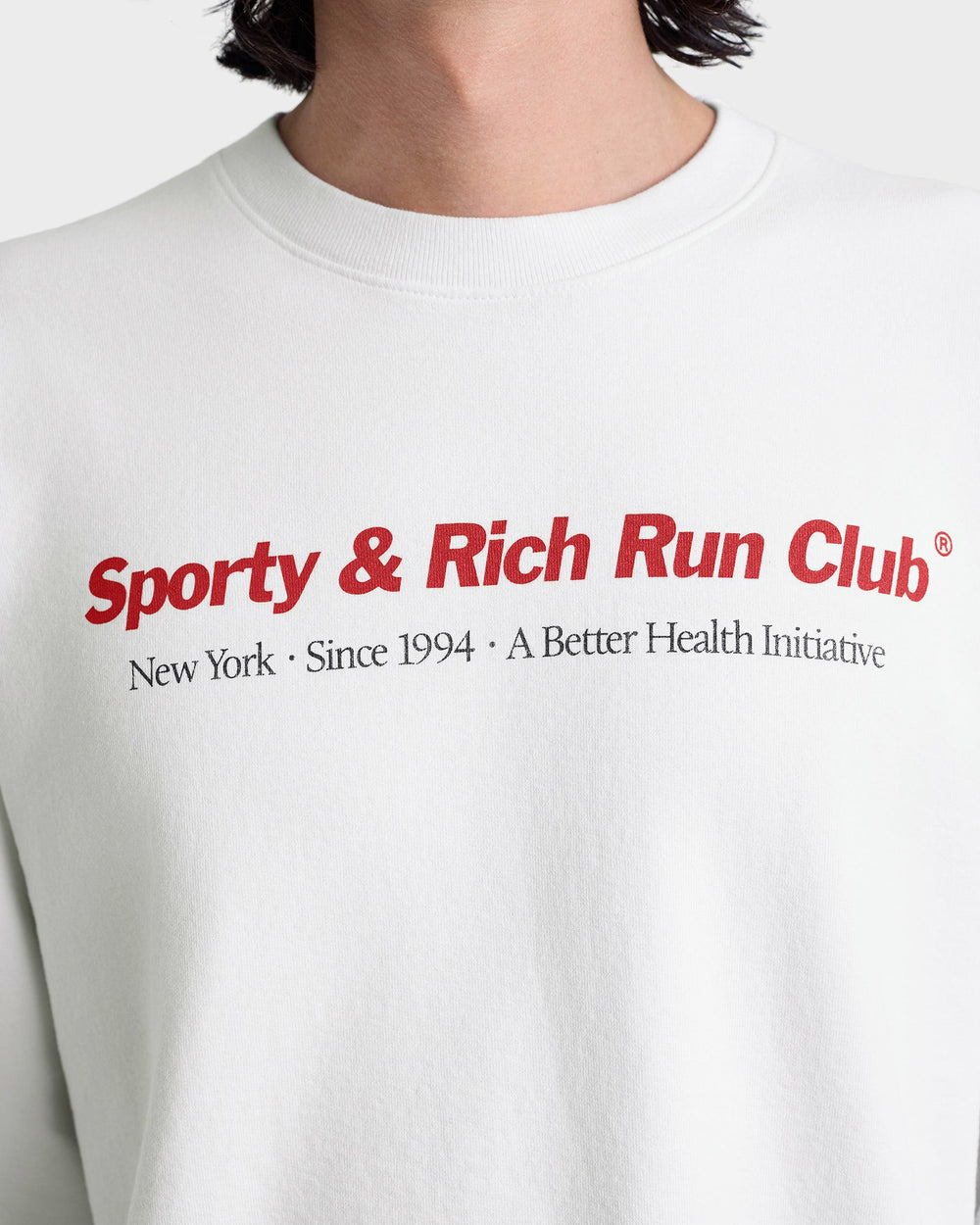 Run Club Crewneck - White/Ruby Sporty & Rich Sale