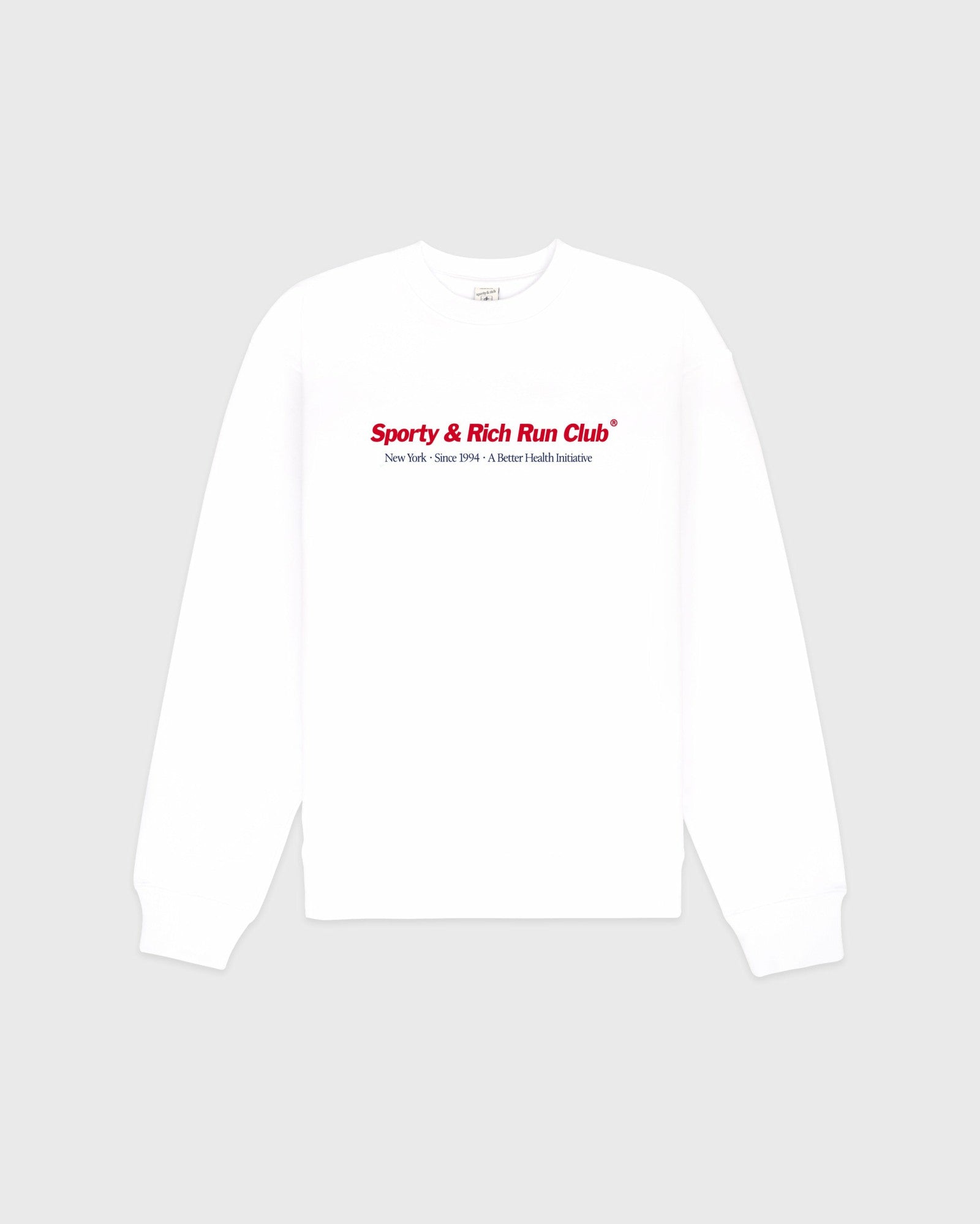 Run Club Crewneck - White/Ruby Sporty & Rich Sale