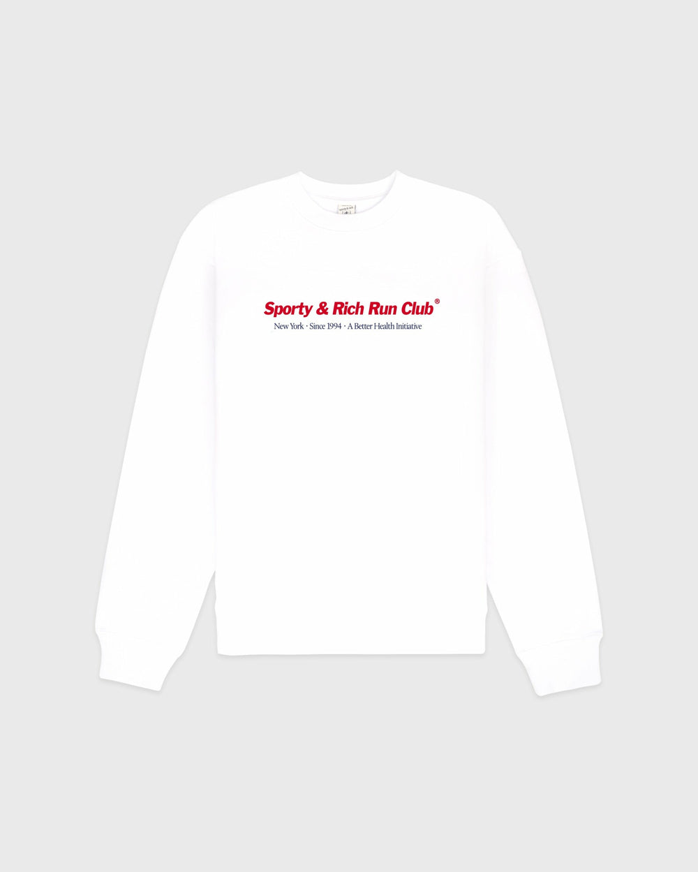 Run Club Crewneck - White/Ruby Sporty & Rich Sale