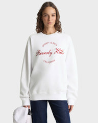Beverly Script Crewneck - White/Ruby Sporty & Rich Online