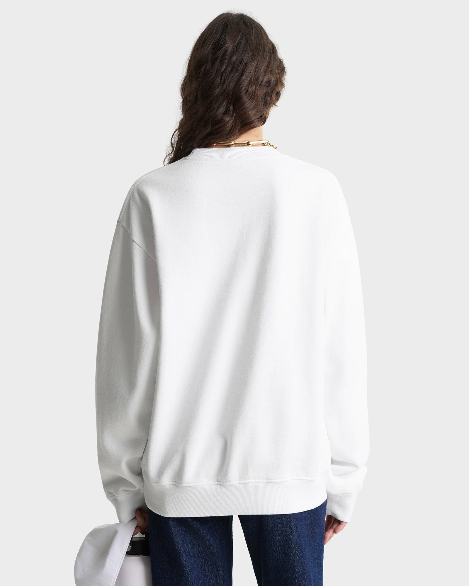 Beverly Script Crewneck - White/Ruby Sporty & Rich Online