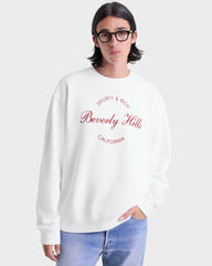 Beverly Script Crewneck - White/Ruby Sporty & Rich Online