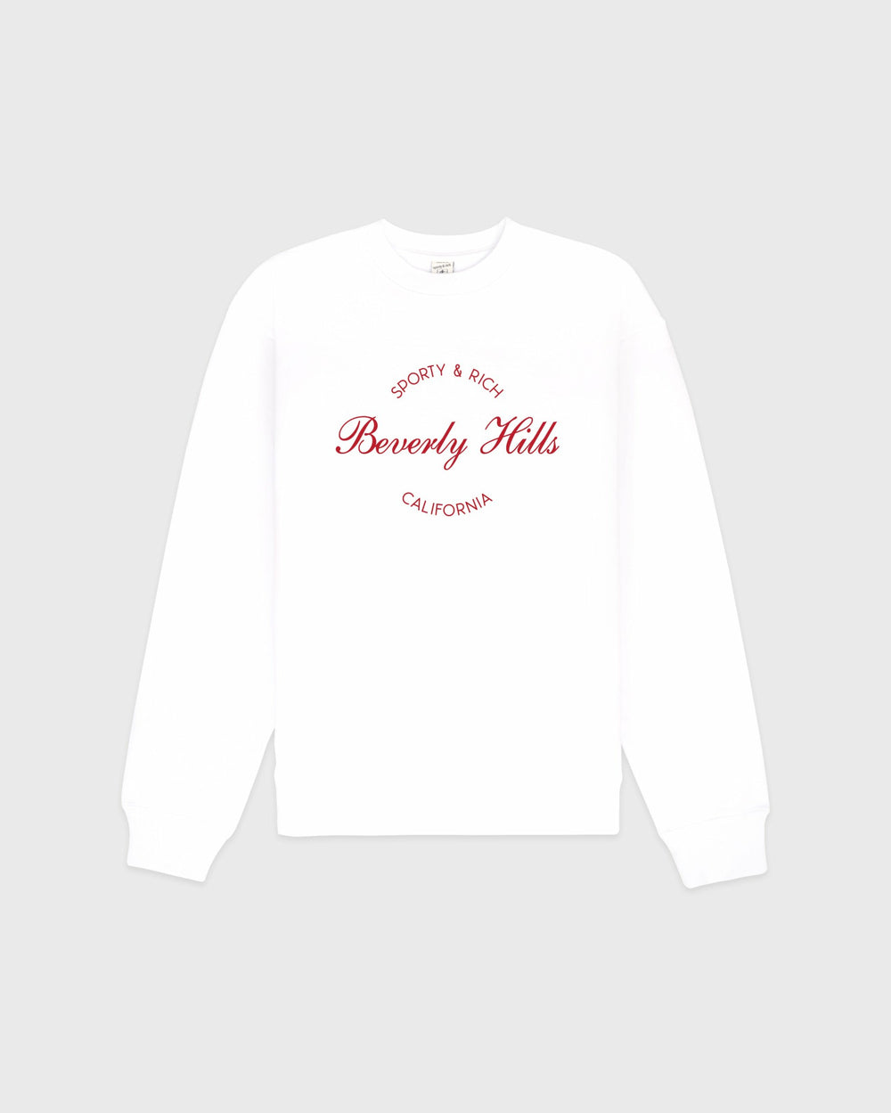 Beverly Script Crewneck - White/Ruby Sporty & Rich Online
