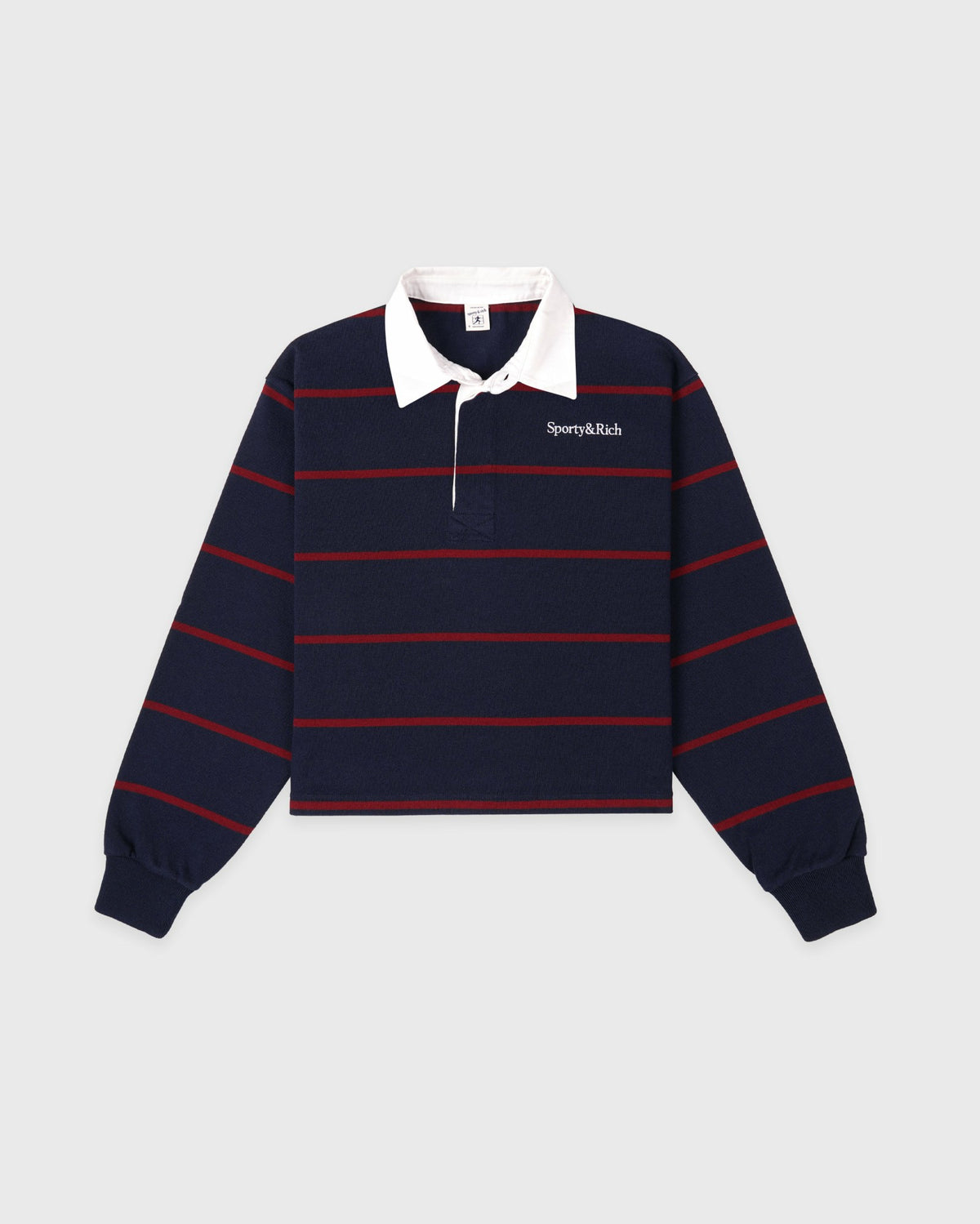 Serif Logo Rugby Polo - Navy/White/Merlot Sporty & Rich Outlet