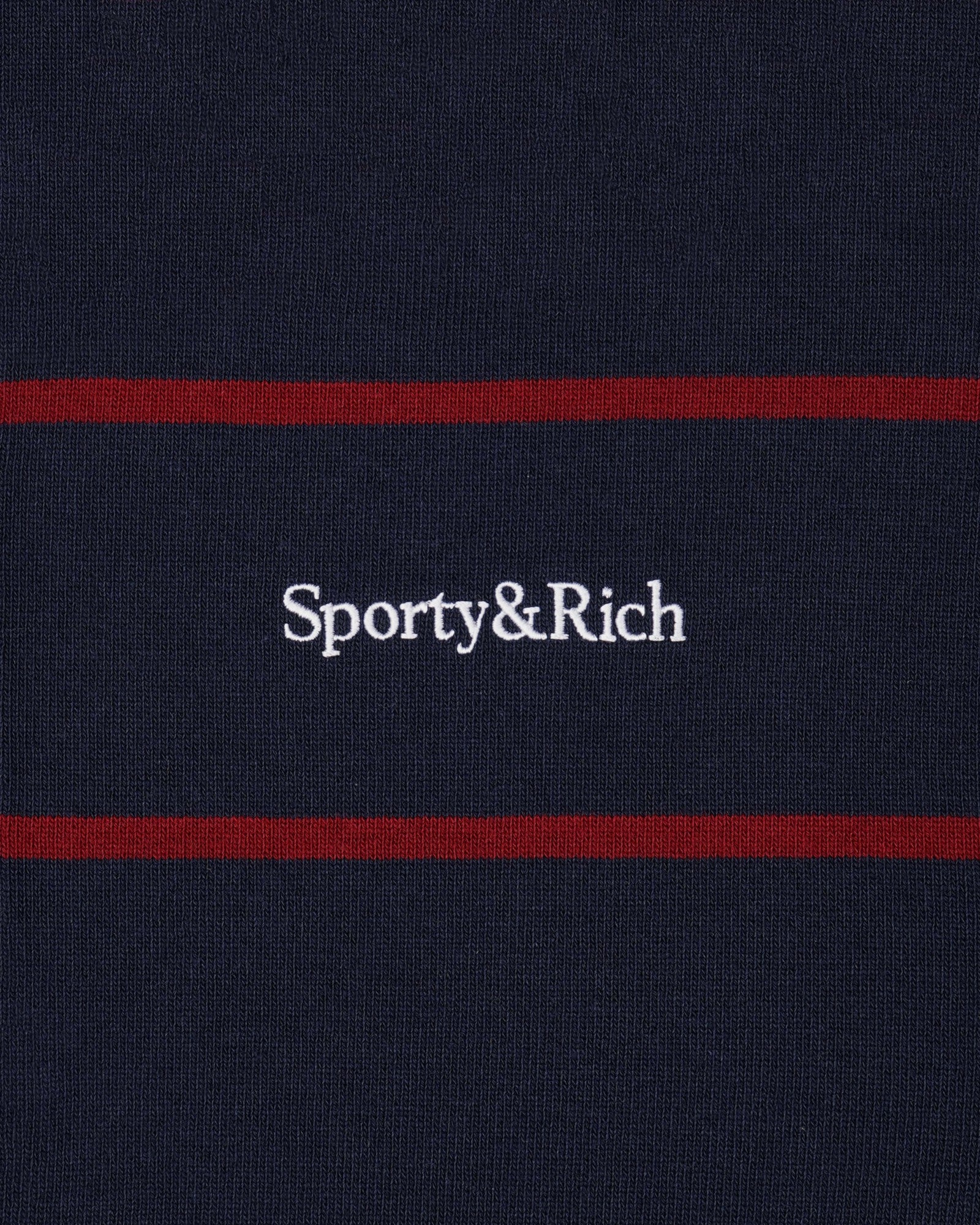 Serif Logo Rugby Polo - Navy/White/Merlot Sporty & Rich Outlet