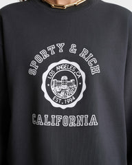 California Emblem Crewneck - Faded Black/White Sporty & Rich US