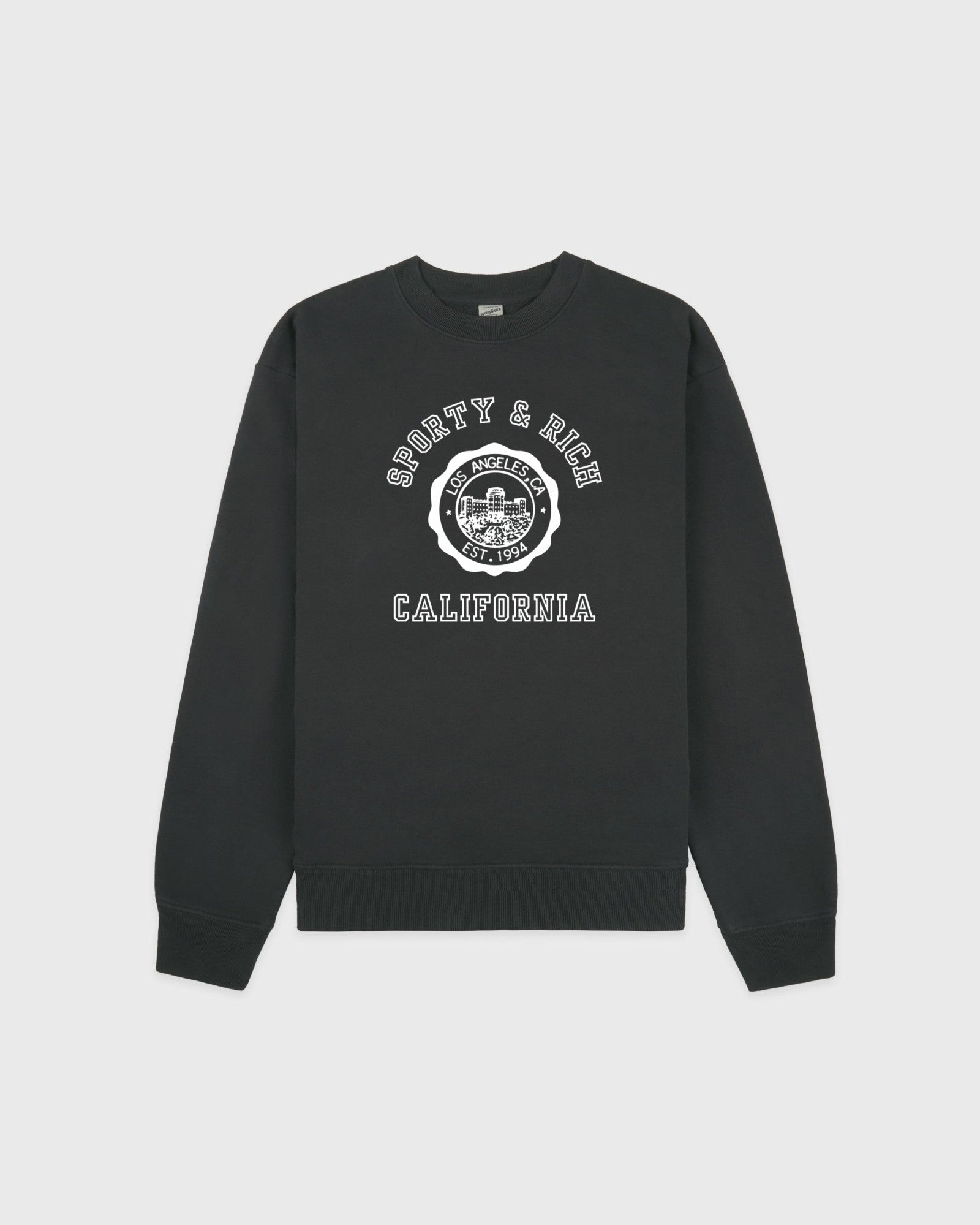 California Emblem Crewneck - Faded Black/White Sporty & Rich US