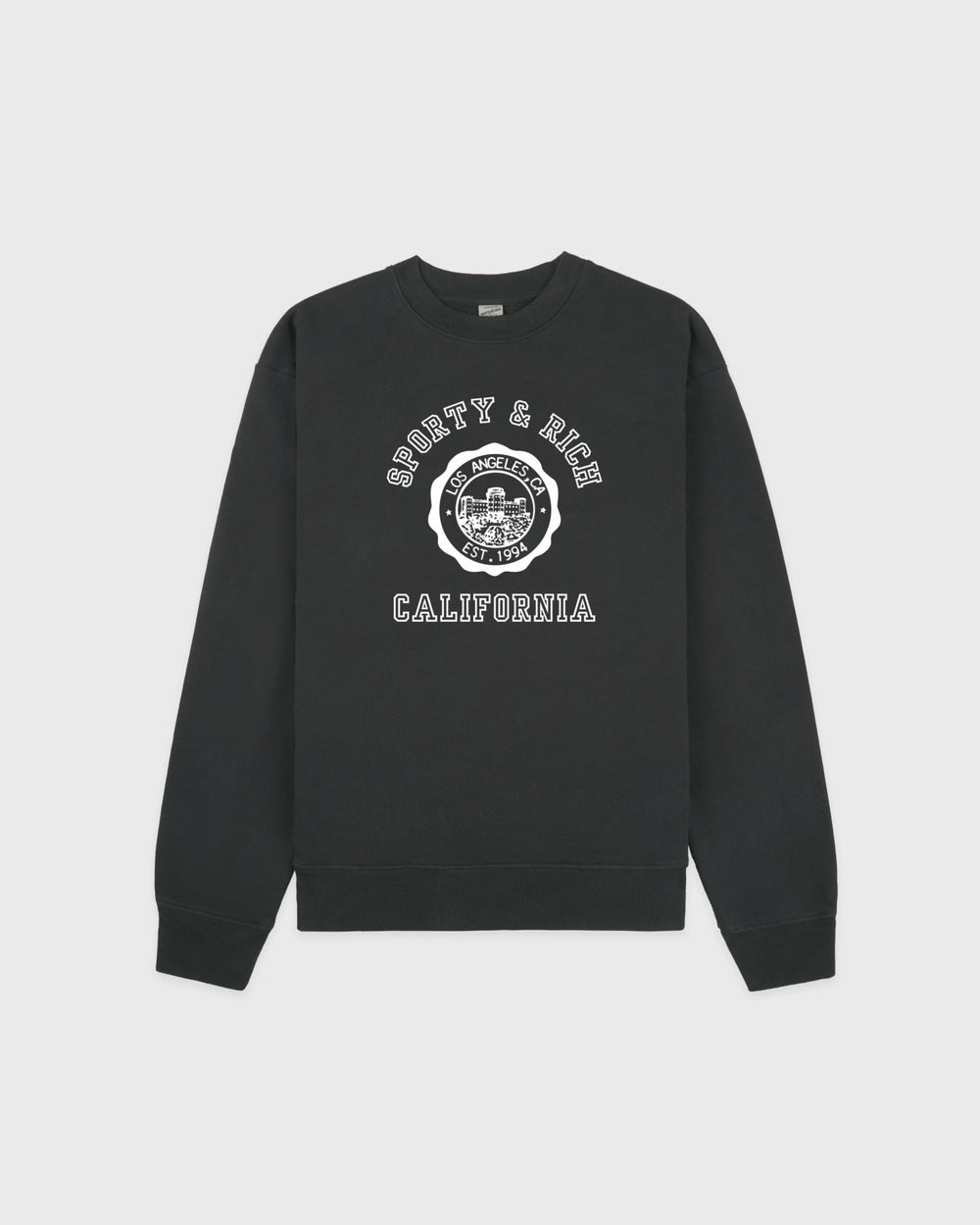 California Emblem Crewneck - Faded Black/White Sporty & Rich US
