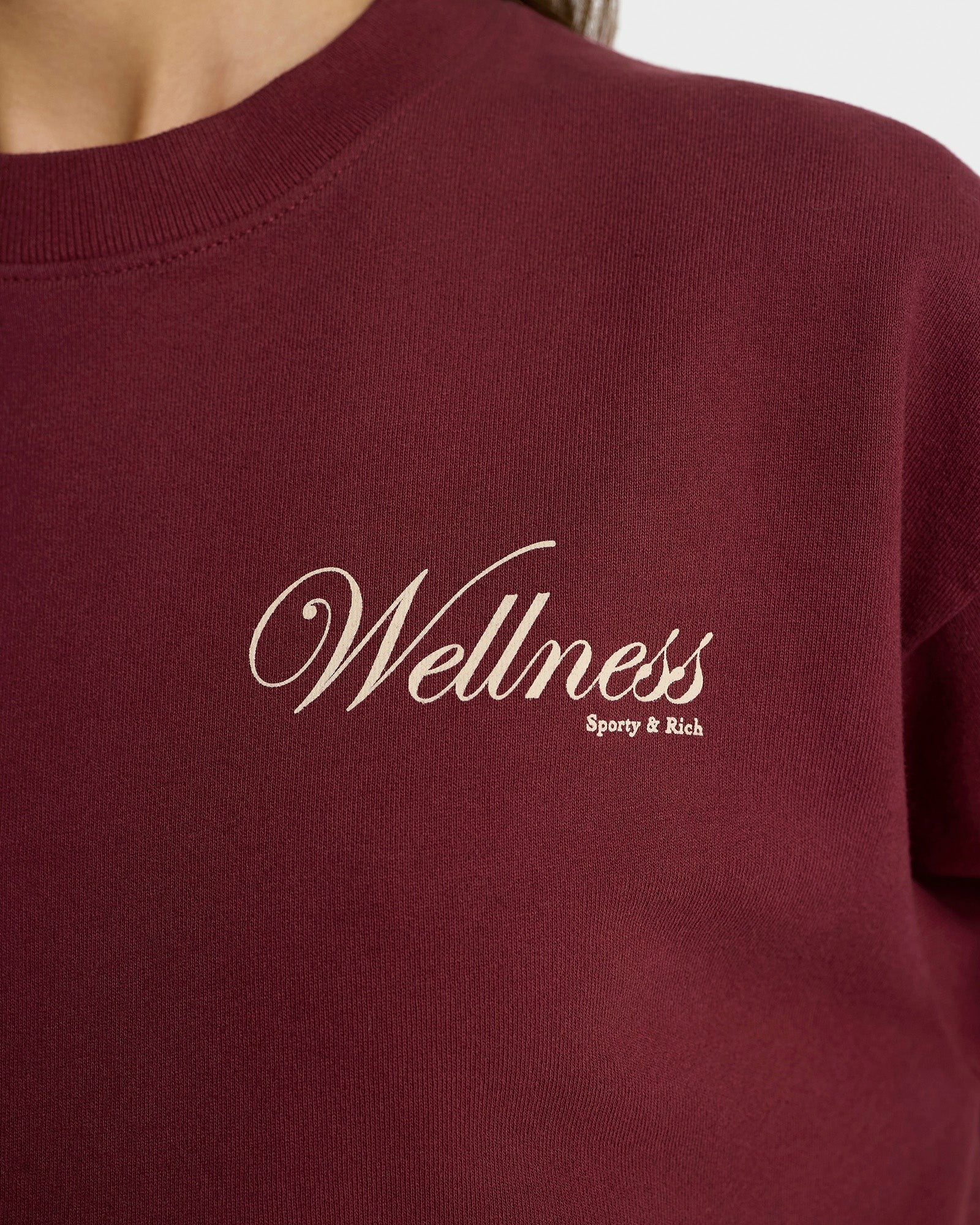Soho Crewneck - Merlot/Cream Sporty & Rich Online