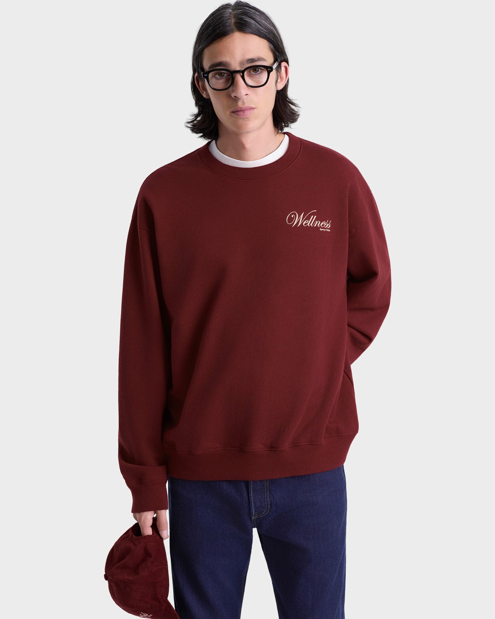 Soho Crewneck - Merlot/Cream Sporty & Rich Online