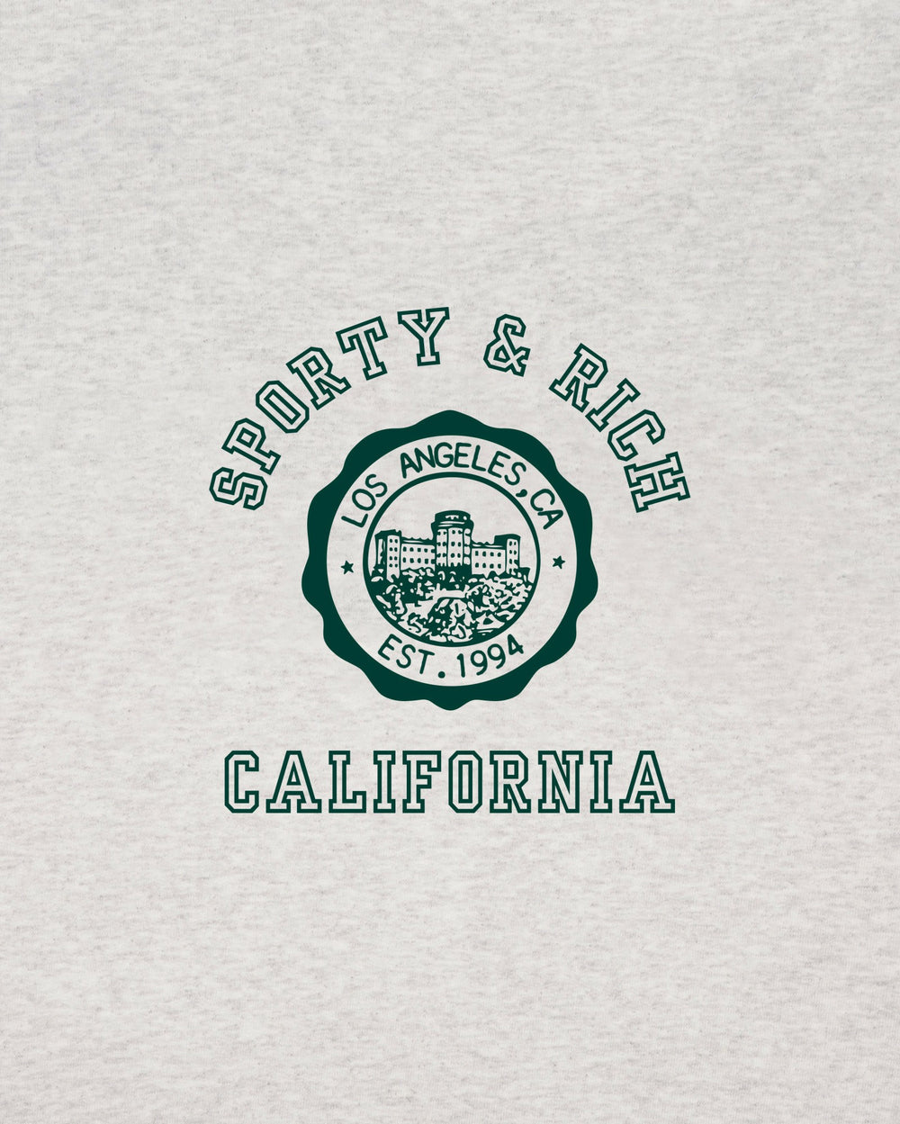 California Emblem Zip Hoodie - Heather Gray/Forest Sporty & Rich For Sale