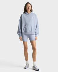 Signature Logo Embroidered Hoodie - Faded Blue/Navy Sporty & Rich Outlet