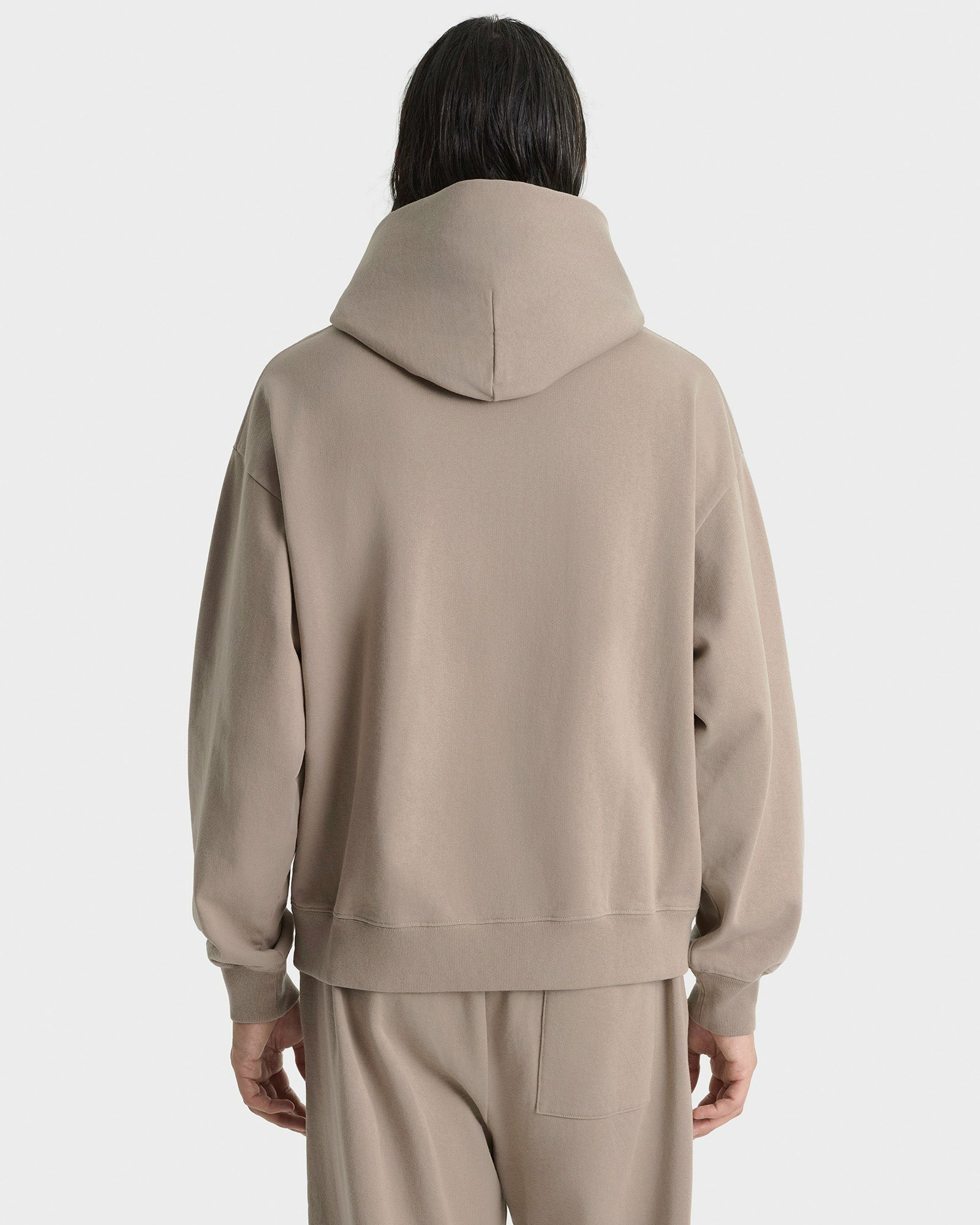 Signature Logo Embroidered Hoodie - Hazelnut/White Sporty & Rich Sale