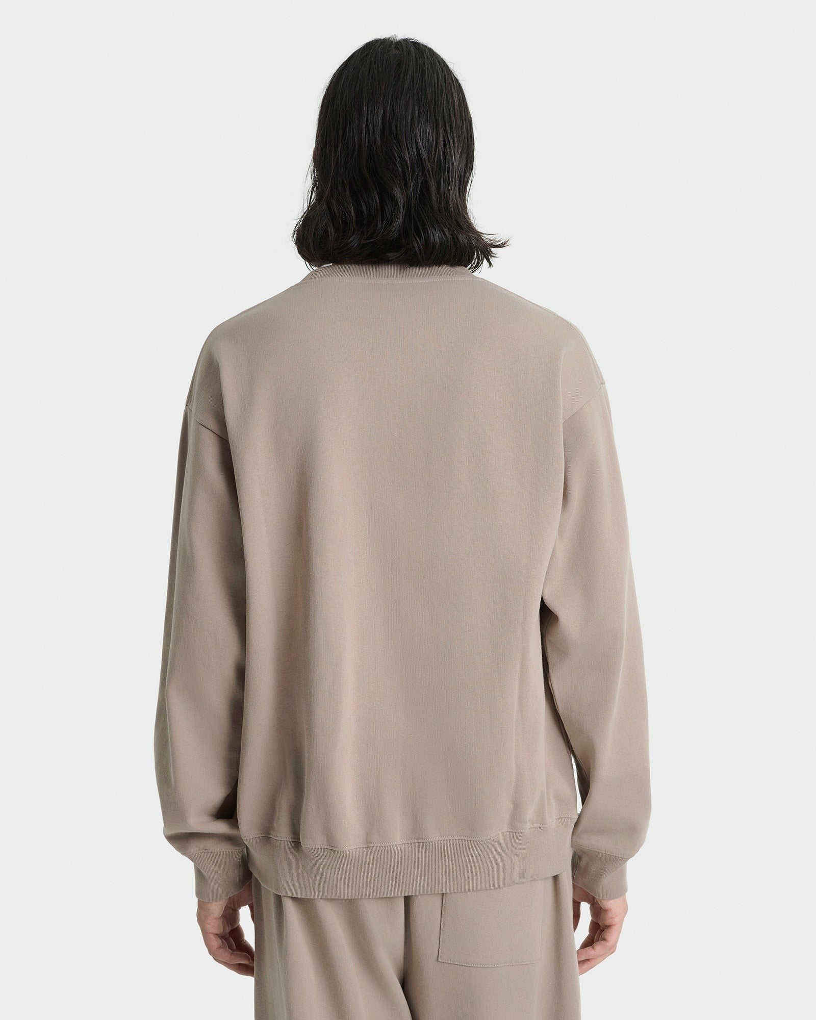 Signature Logo Embroidered Crewneck - Hazelnut/White Sporty & Rich Online