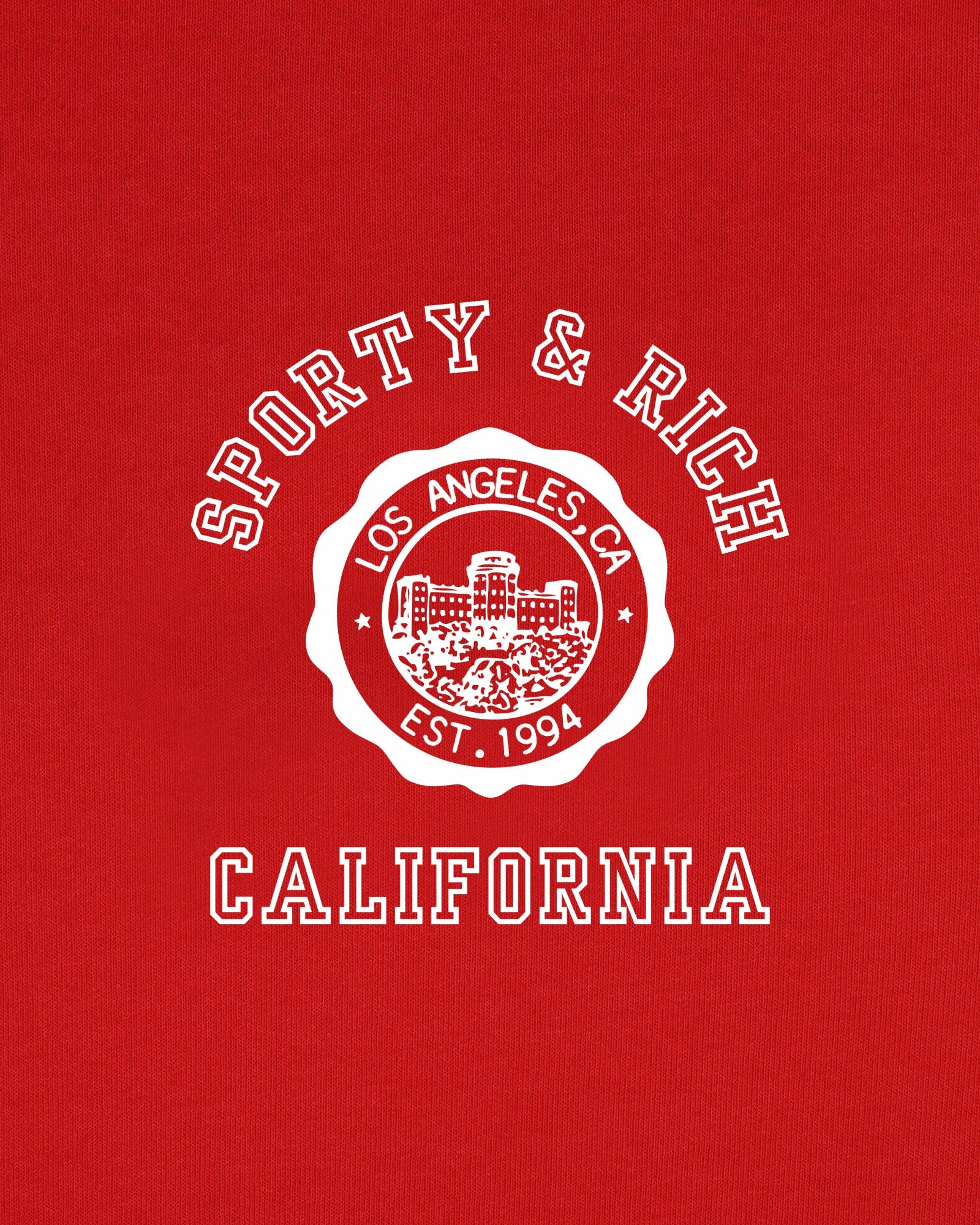 California Emblem Crewneck - Ruby/White Sporty & Rich For Sale