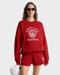 California Emblem Crewneck - Ruby/White Sporty & Rich For Sale