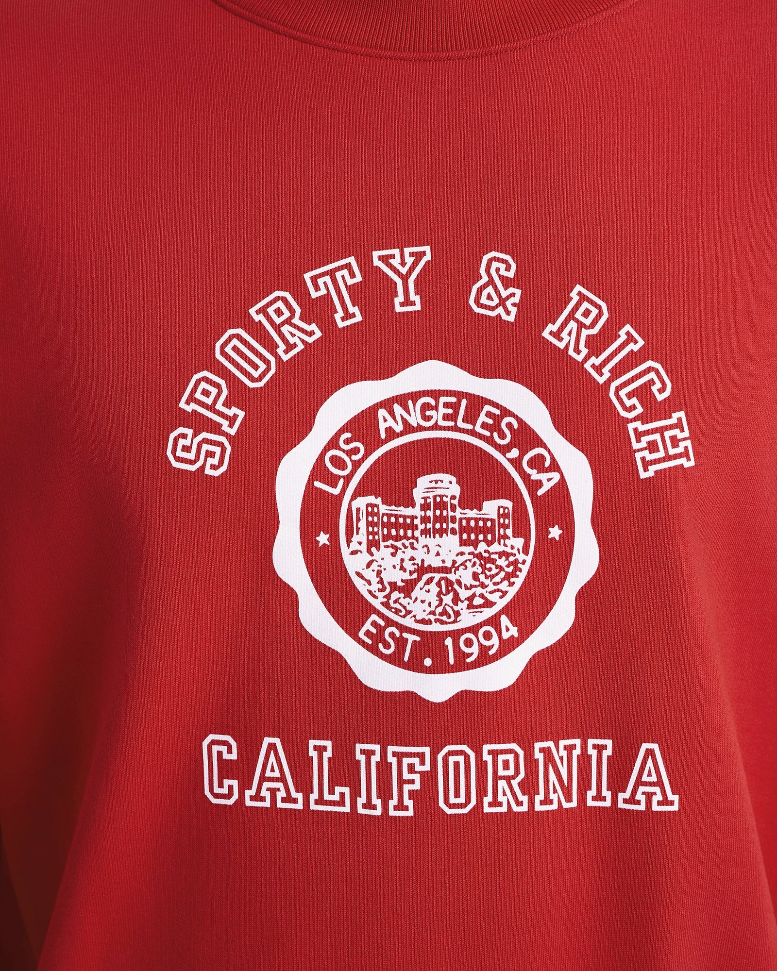 California Emblem Crewneck - Ruby/White Sporty & Rich For Sale
