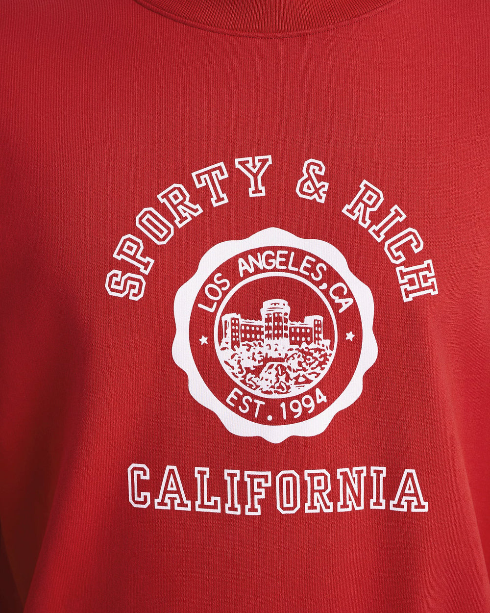 California Emblem Crewneck - Ruby/White Sporty & Rich For Sale
