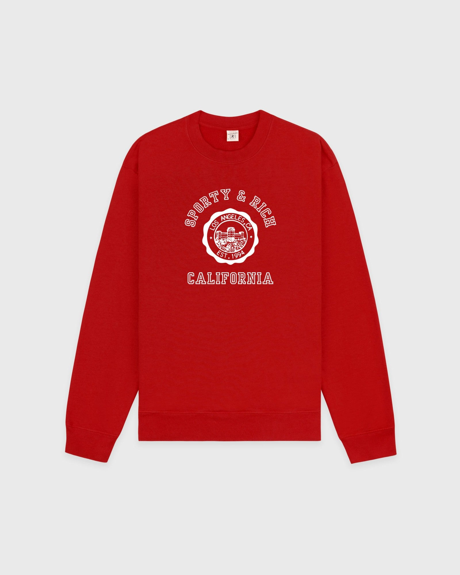 California Emblem Crewneck - Ruby/White Sporty & Rich For Sale