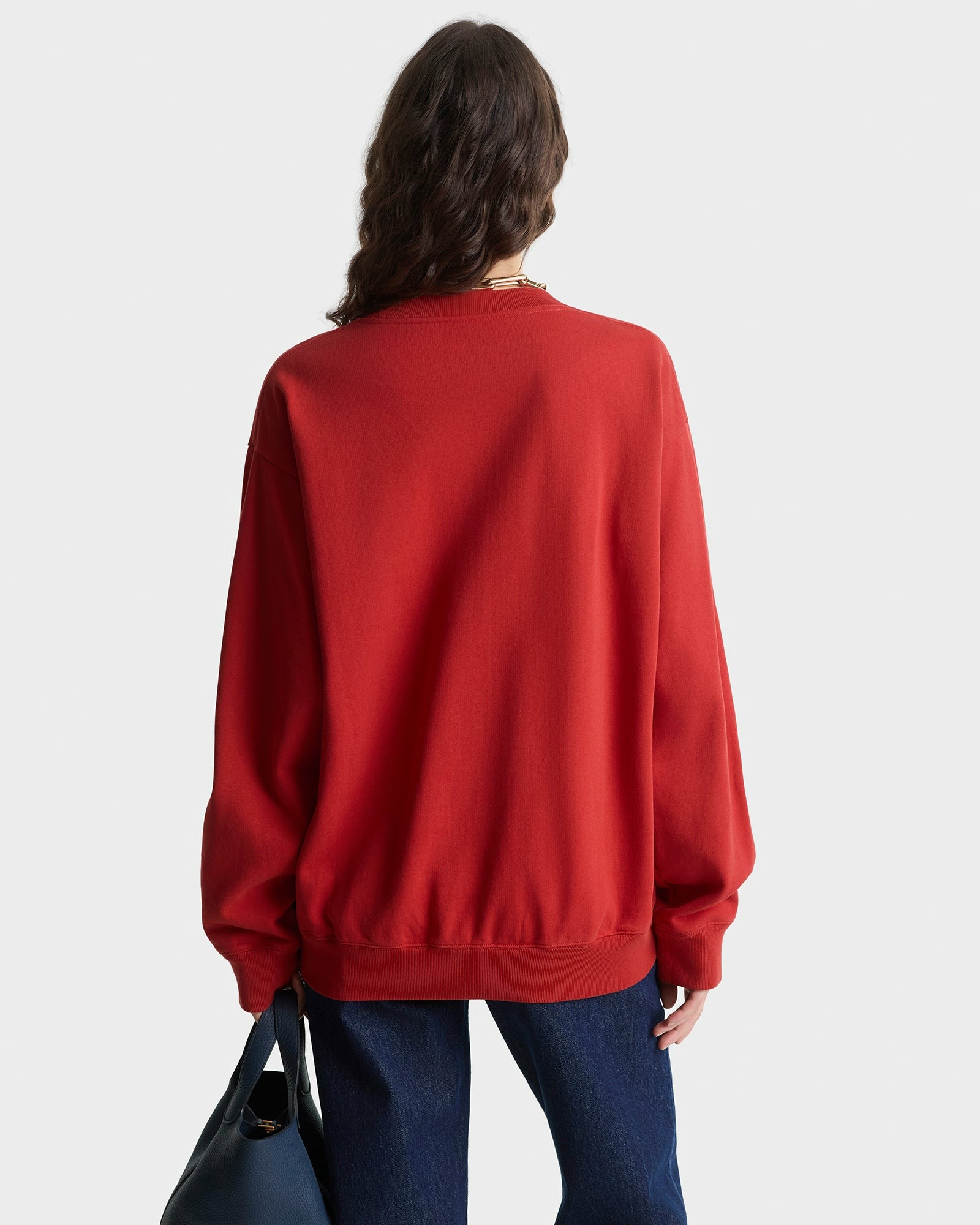 S&R Ivy Crewneck - Ruby/Navy Sporty & Rich Outlet