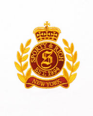 NY Crest Embroidered Quarter Zip - White Sporty & Rich US