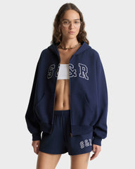 S&R Ivy Zip Hoodie - Navy/White Sporty & Rich Online