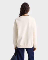 Wellness Club Embroidered Crewneck - Cream/Navy Sporty & Rich Discount