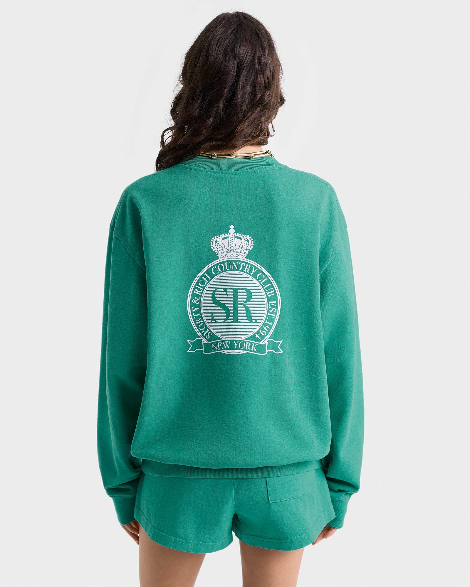 Royal Club Crewneck - Spring Green/White Sporty & Rich For Sale