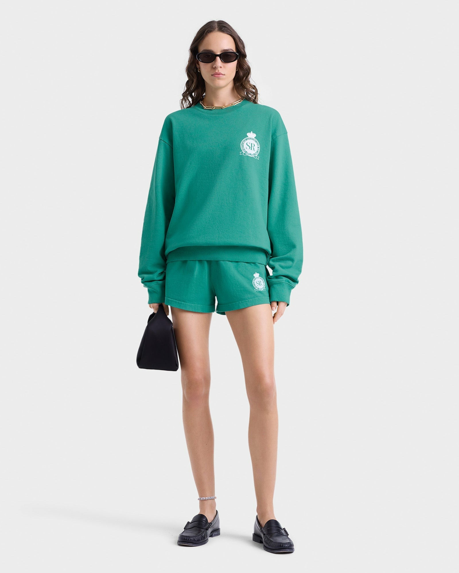 Royal Club Crewneck - Spring Green/White Sporty & Rich For Sale